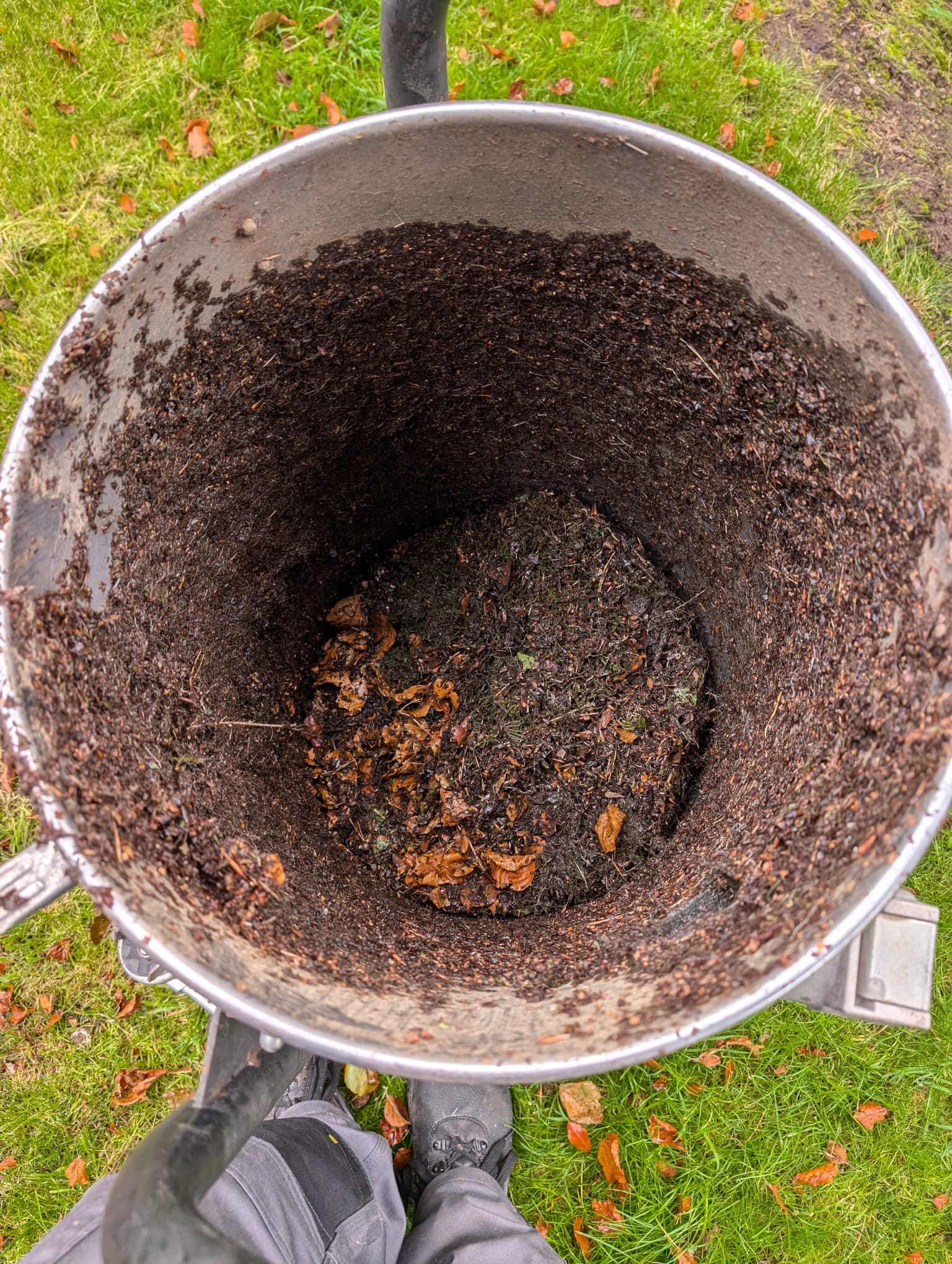 Gutter cleaning results - before and after showing debris removal
